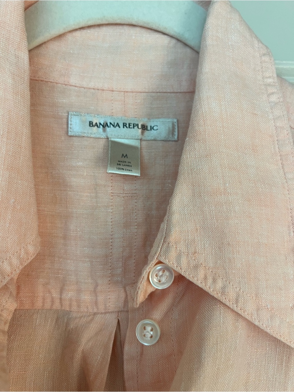 Banana Republic Peach Linen Button-Up Shirt - Picture 2 of 2
